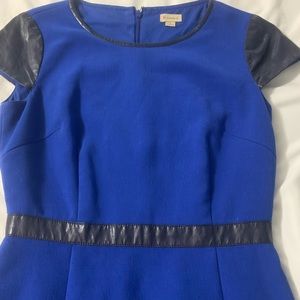 Blue and navy leather dress
